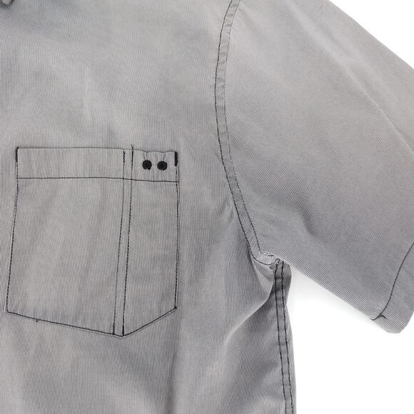 Montage Mens Gray Grey Stripe Button Down Short Sleeve Shirt GUC - Size XL -GUC - Picture 5 of 13